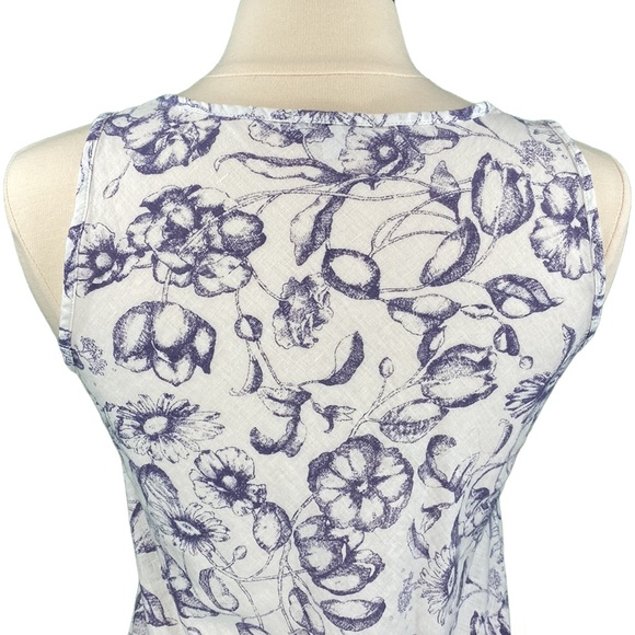 GAP White Floral Linen Blend Tank Top - Picture 7 of 13